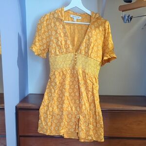 Yellow Floral Mini Dress